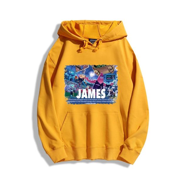 海綿寶寶聯名詹姆斯新款 親子情侶男女款連帽衛衣-CASEZONE