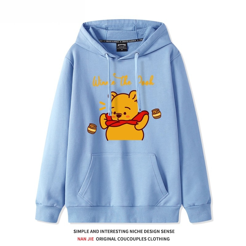 噗噗小熊維尼 聯名衛衣2025秋冬新款 親子情侶裝連帽衛衣