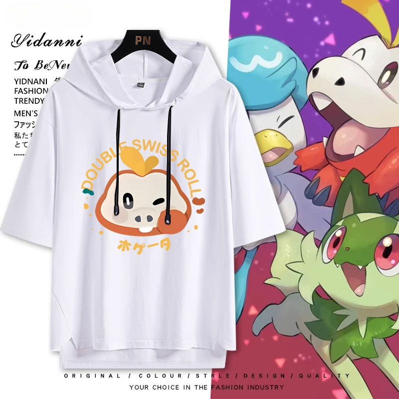 寶可夢新款 親子情侶男女款連帽短袖T恤