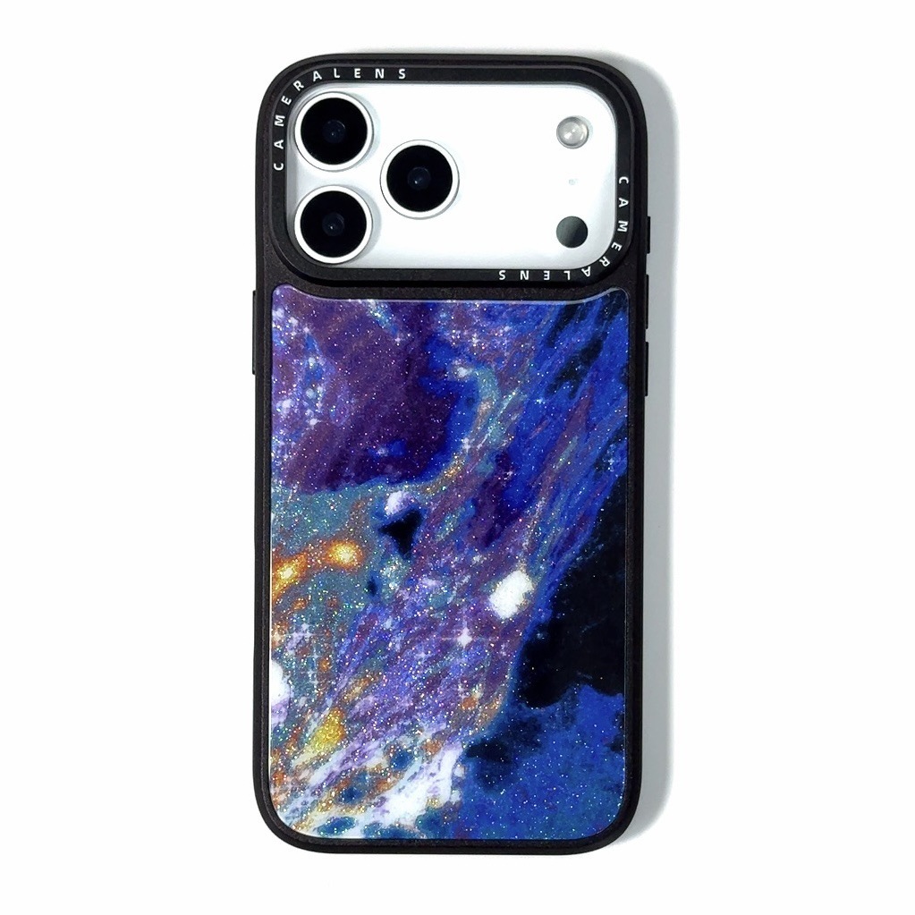 適用iPhone17系列 夢幻流光藝術玻璃手機殼-CASEZONE