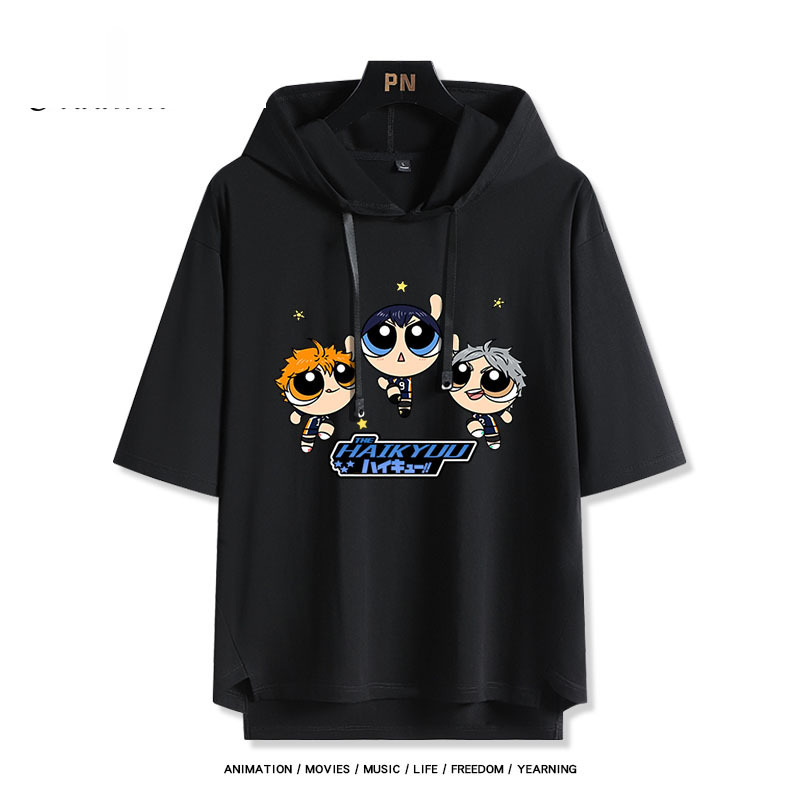 飛天小女警排球少年 連帽短袖T恤