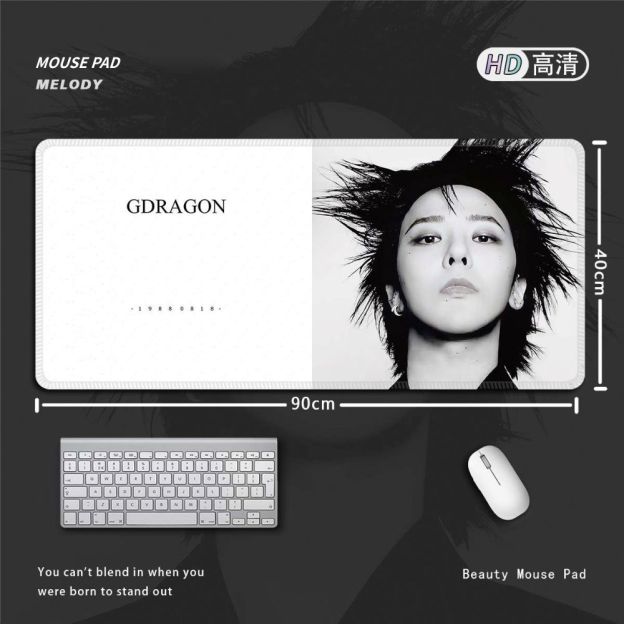權志龍 GD G-DRAGON 大尺寸滑鼠墊｜BIGBANG小雛菊主題桌墊 電腦鍵盤墊