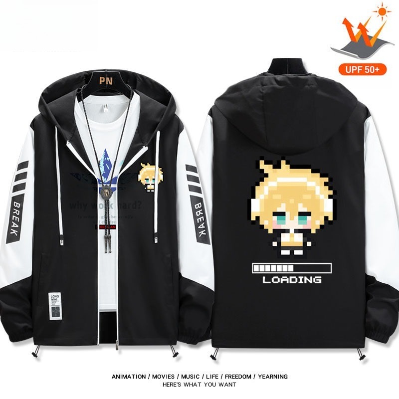 鏡音雙子鏡音鈴鏡音 輕薄透氣拉鏈防曬衣外套