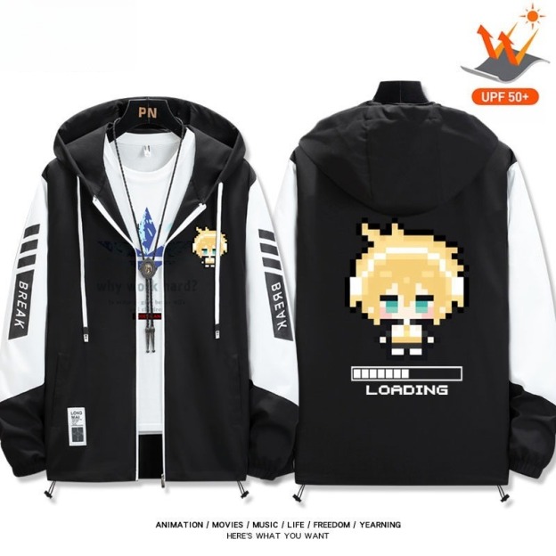 鏡音雙子鏡音鈴鏡音 輕薄透氣拉鏈防曬衣外套