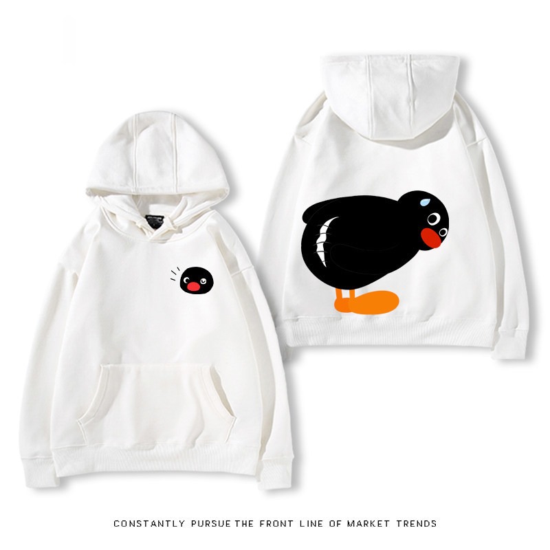 企鵝Pingu 秋冬新款 親子情侶裝連帽衛衣
