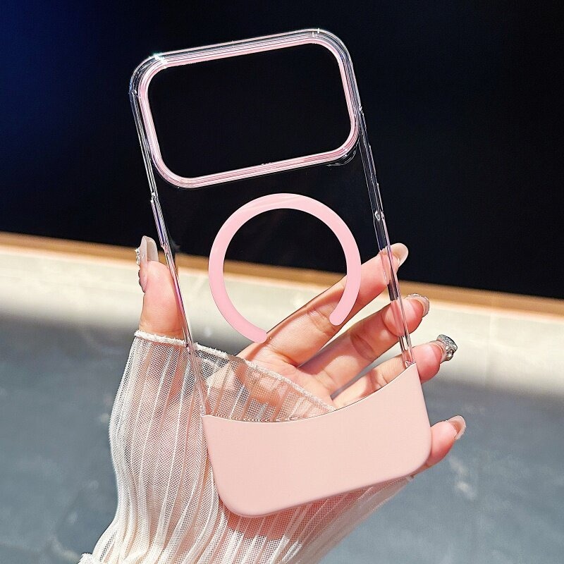 IPhone系列 高級感轻薄拼接透明Magsafe磁吸防摔手機殼