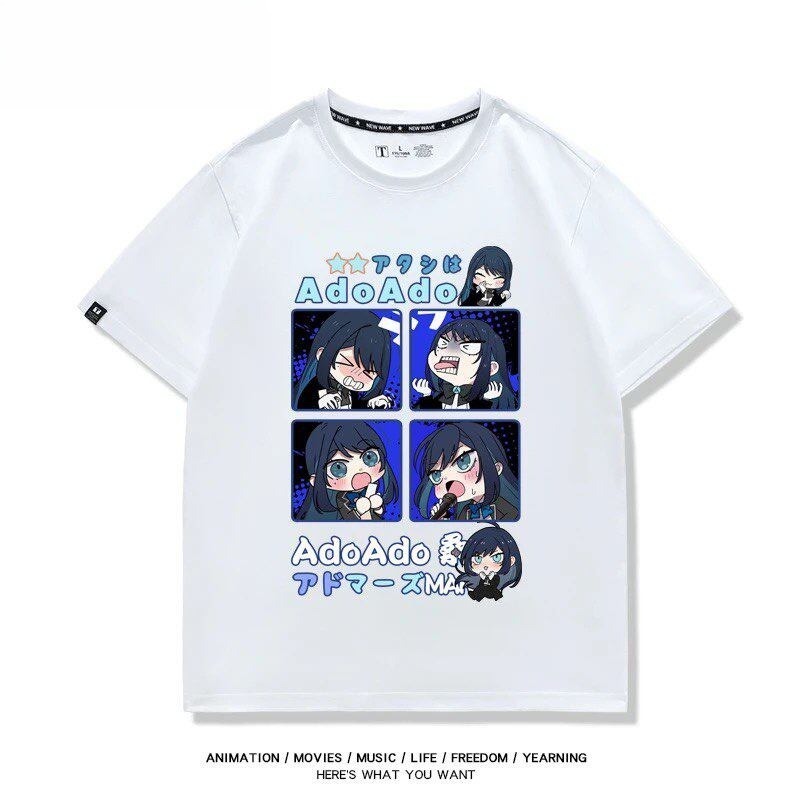 Ado歌手 2026親子情侶男女同款 印花短袖T恤
