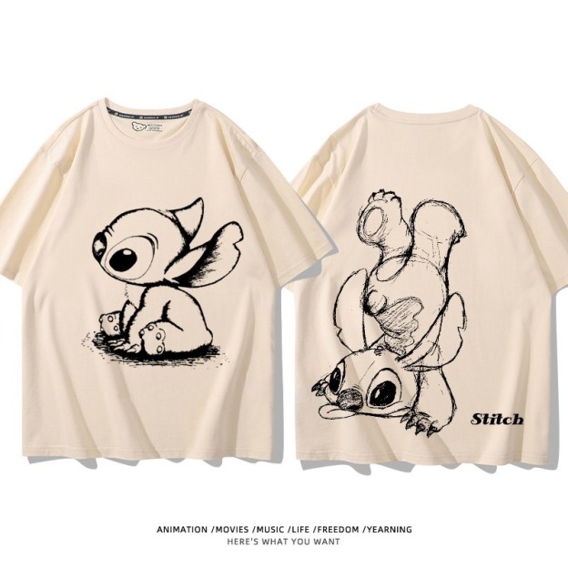 星際寶貝周邊 男女同款親子情侶 印花短袖T恤