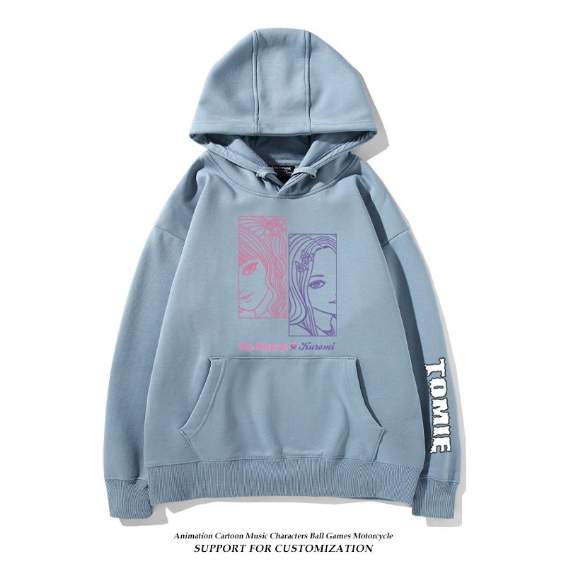 伊藤潤二X三麗鷗富江Hello kitty周邊新款 男女情侶同款連帽衛衣