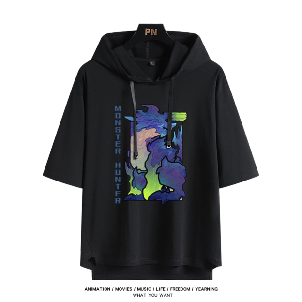 魔物獵人新款 親子情侶男女款連帽短袖T恤