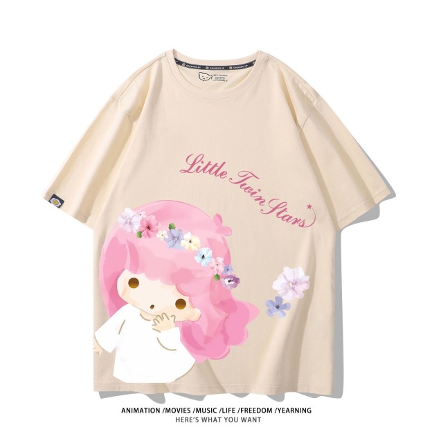 三麗鷗雙星仙子周邊 男女同款親子情侶 印花短袖T恤