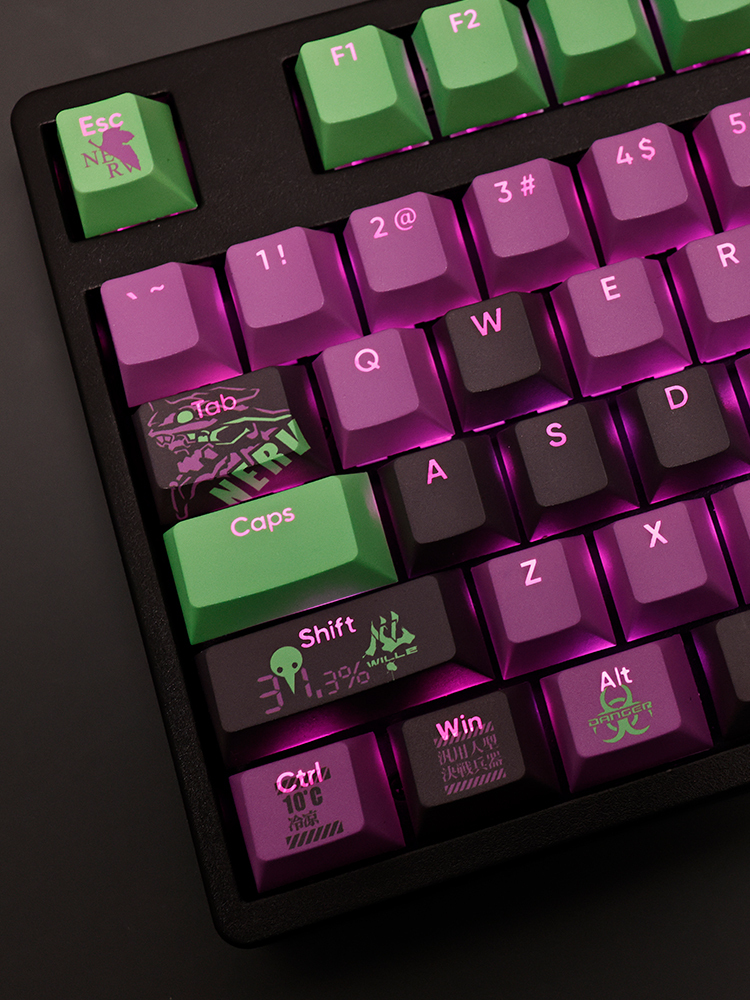 EVA初號機透光RGB108鍵標準配列衛星軸鍵帽-CASEZONE