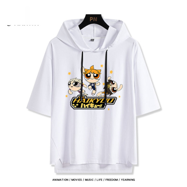 飛天小女警排球少年 連帽短袖T恤