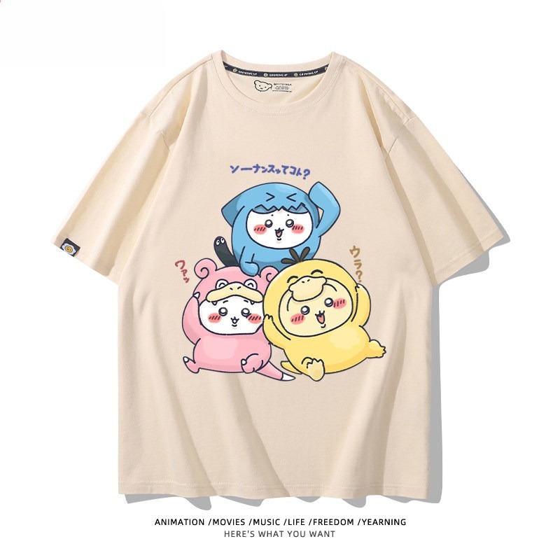 Chiikawa X 寶可夢 2026親子情侶男女同款 印花短袖T恤