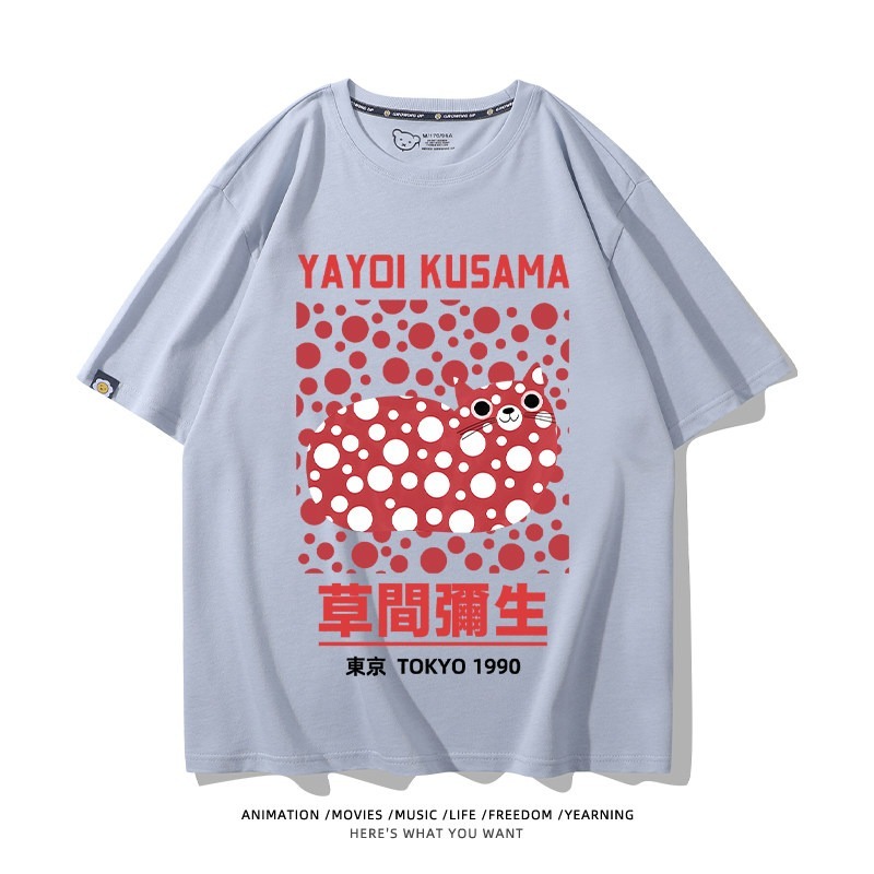 草間彌生Yayoi Kusama周邊 男女同款親子情侶 印花短袖T恤