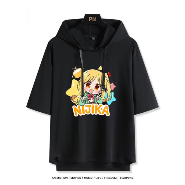 孤獨搖滾新款 親子情侶男女款連帽短袖T恤