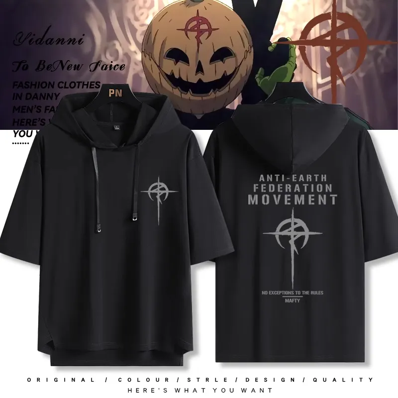 機動戰士鋼彈新款 親子情侶男女款連帽短袖T恤