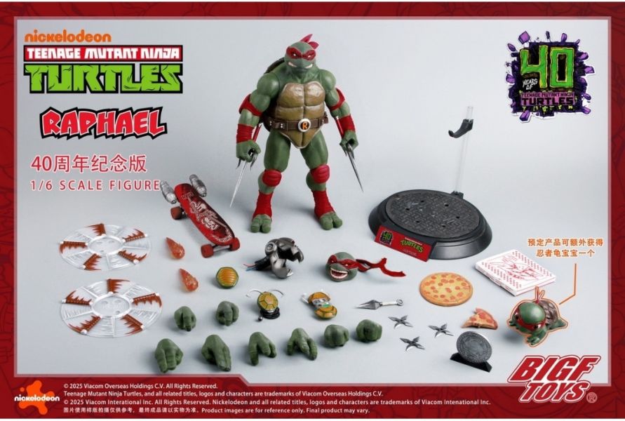 【預購】正版授權 BIGFTOYS 1/6 忍者龜 拉斐爾 40週年紀念款