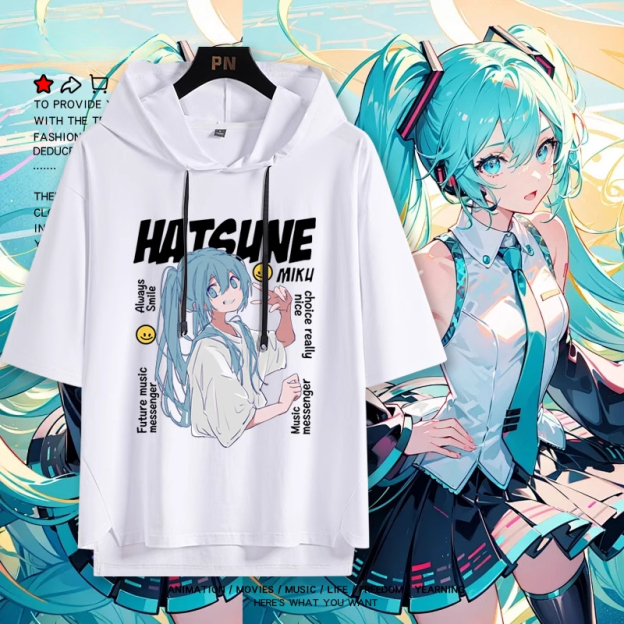 初音未來 連帽短袖T恤-CASEZONE