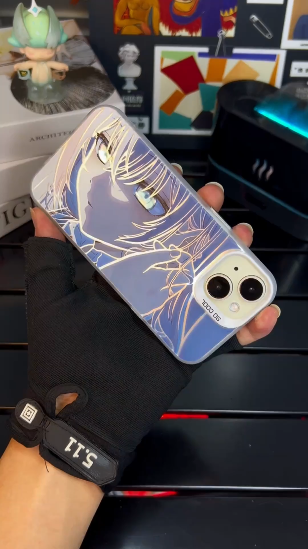 遮羞艾莉彩銀線條漸變防摔手機殼