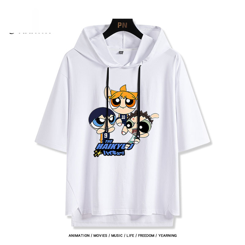 飛天小女警排球少年 連帽短袖T恤