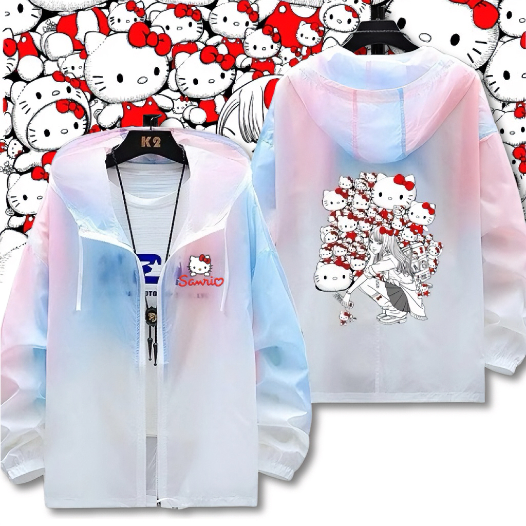 三麗鷗富江Hellokitty伊藤潤二周邊 全機能抗UV涼感漸變防曬外套