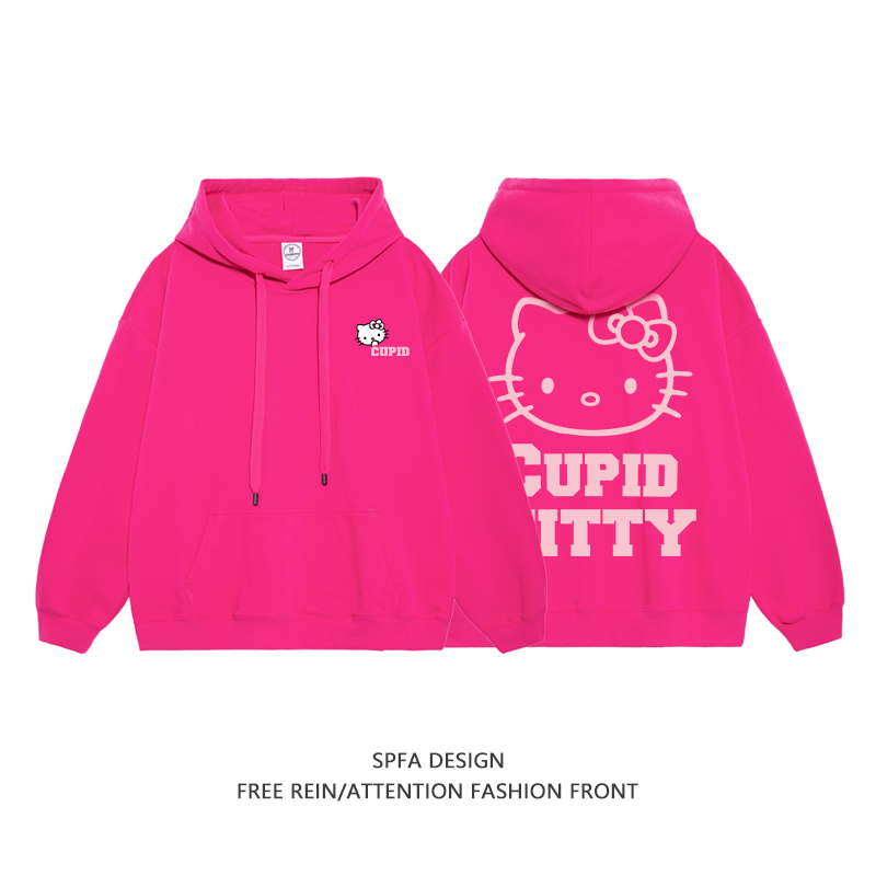 HelloKitty新款 寬鬆百搭 秋冬款 寬鬆連帽衛衣-CASEZONE