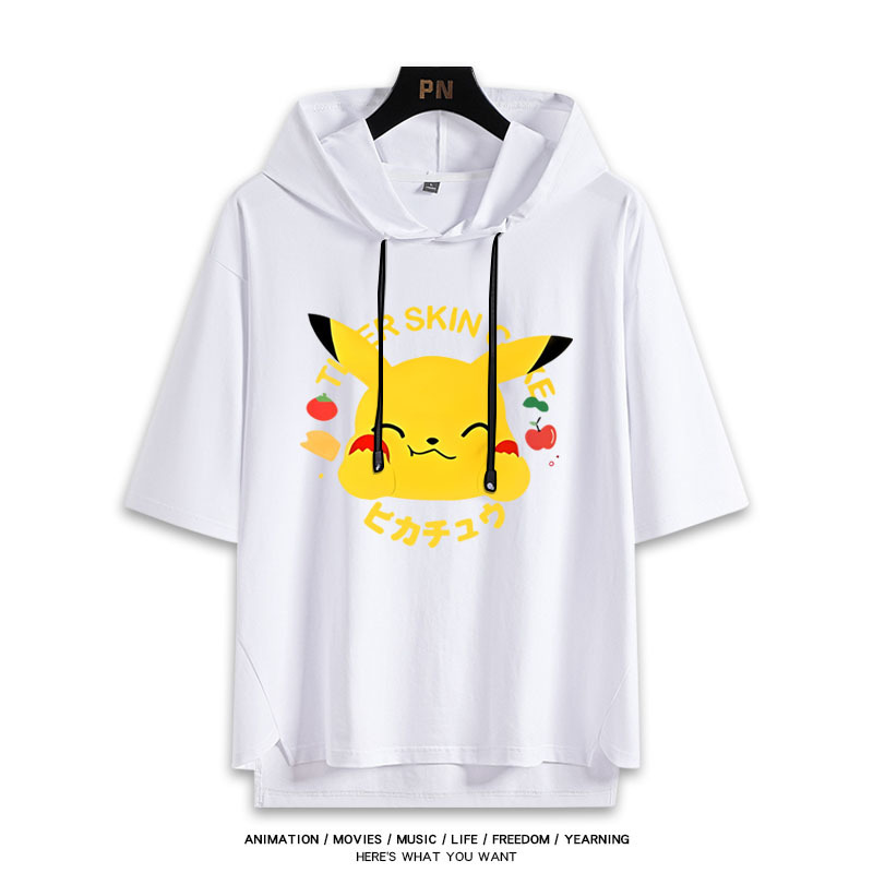 寶可夢新款 親子情侶男女款連帽短袖T恤