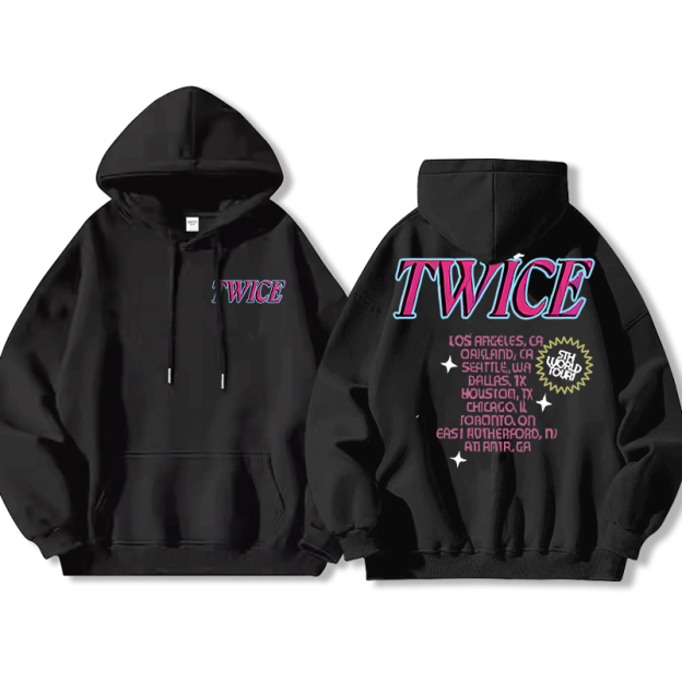 TWICE同款 寬鬆百搭 秋冬款 寬鬆連帽衛衣-CASEZONE