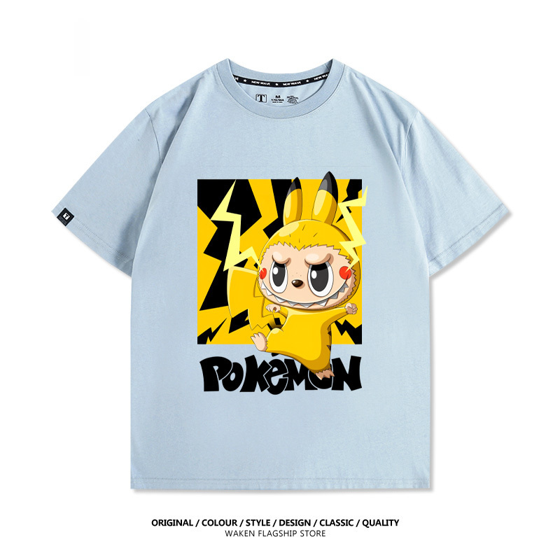 LabubuX皮卡丘 印花短袖T恤-CASEZONE