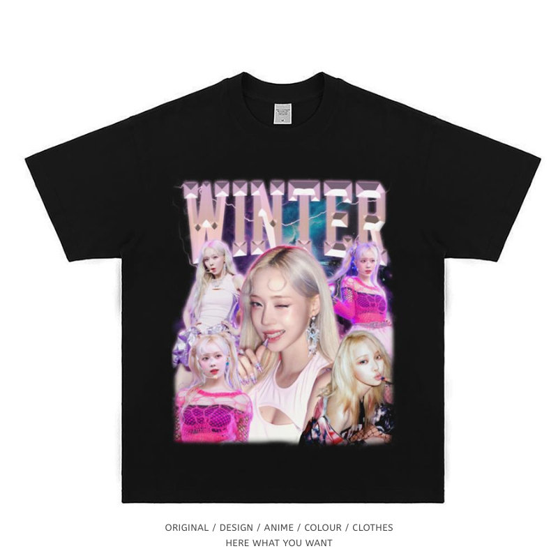 aespa Winter 美式复古純棉短袖T恤