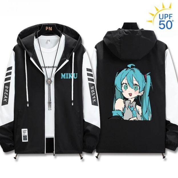 初音未來 輕薄透氣拉鏈防曬衣外套