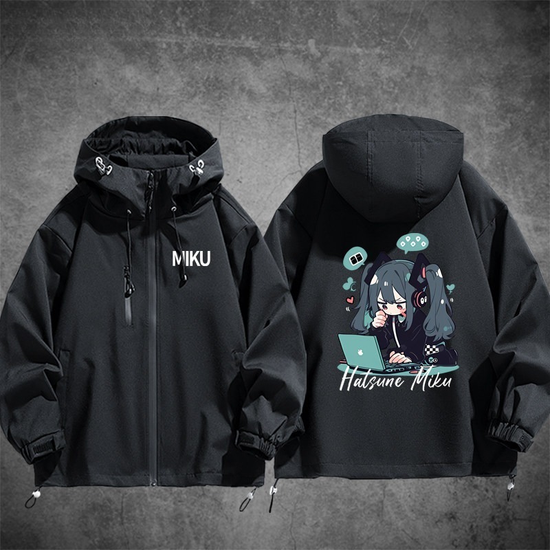 初音未來周邊 男女同款秋冬衝鋒衣