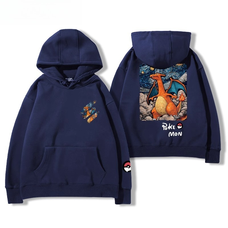 寶可夢油畫系列 聯名衛衣2025秋冬新款親子情侶裝連帽衛衣