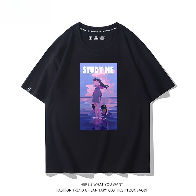 永遠是深夜有多好 2026親子情侶男女同款 印花短袖T恤