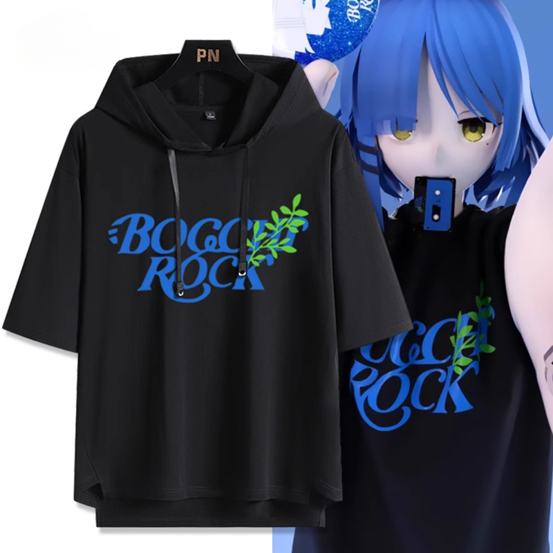 孤獨搖滾新款 親子情侶男女款連帽短袖T恤