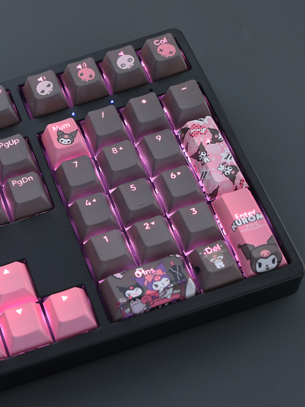 三麗鷗庫洛米透光RGB108鍵標準配列衛星軸鍵帽-CASEZONE