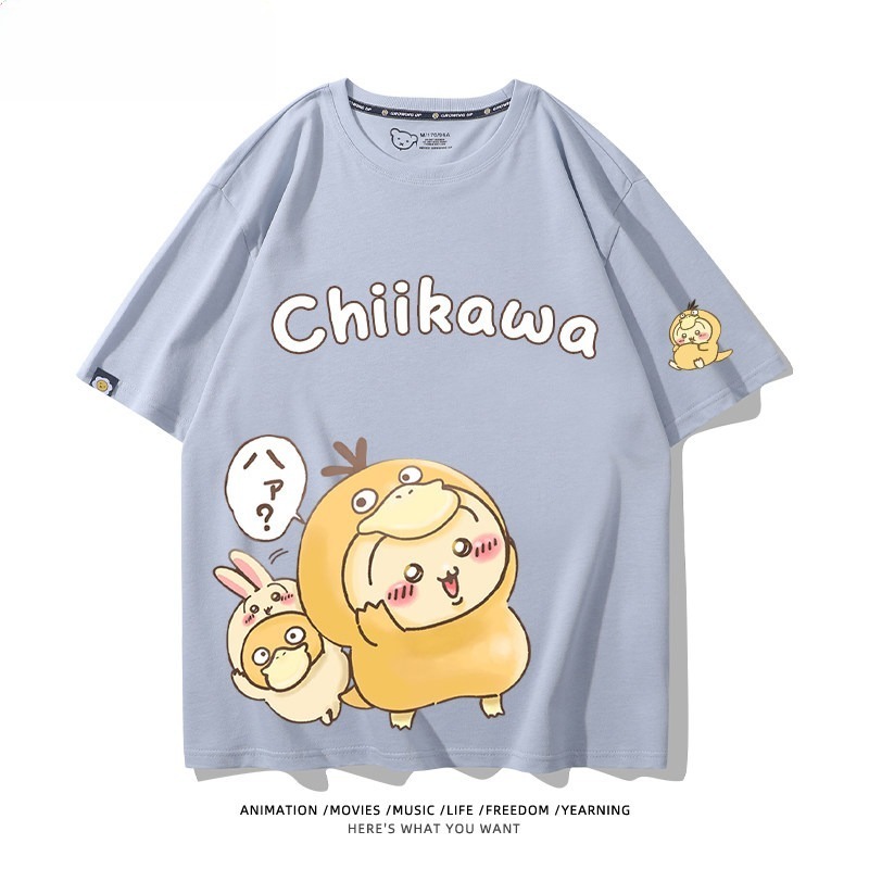 Chiikawa X 寶可夢 2026親子情侶男女同款 印花短袖T恤
