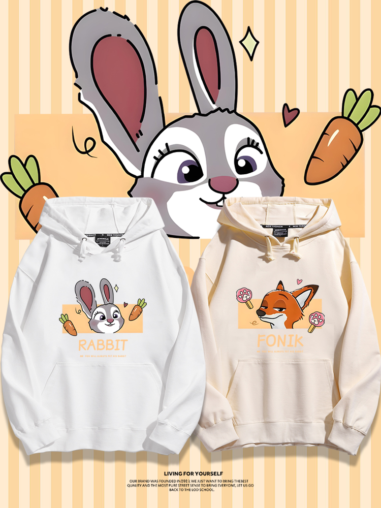 瘋狂動物城新款 親子情侶男女款連帽衛衣