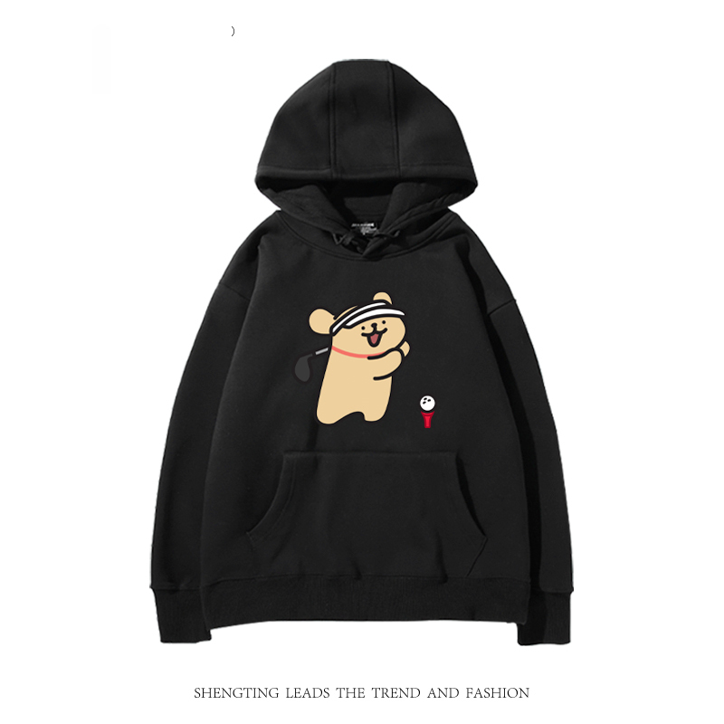 線條小狗新款 親子情侶男女款連帽衛衣-CASEZONE