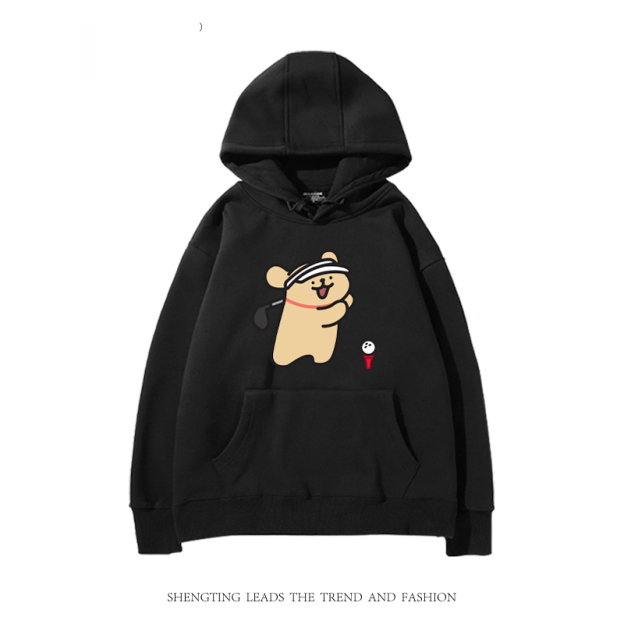 線條小狗新款 親子情侶男女款連帽衛衣-CASEZONE