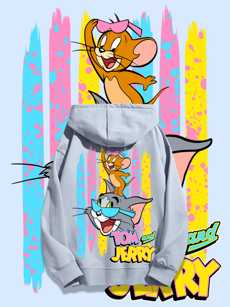 湯姆貓與傑利鼠新款 親子情侶男女款連帽衛衣-CASEZONE