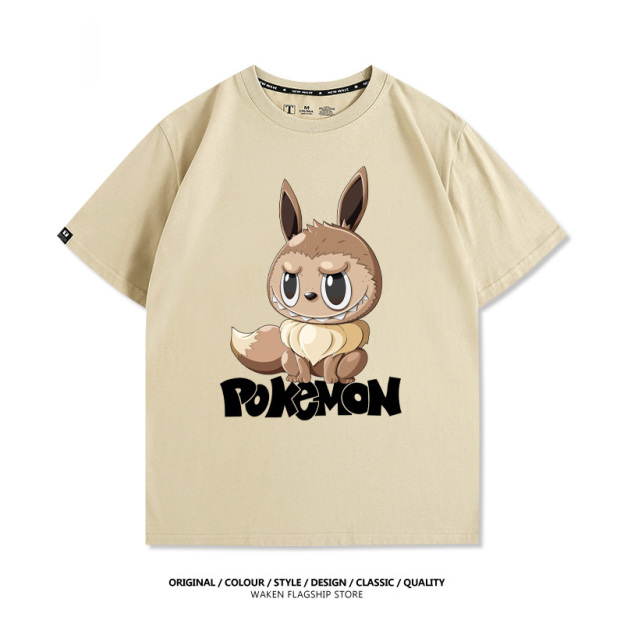 LabubuX寶可夢 印花短袖T恤-CASEZONE