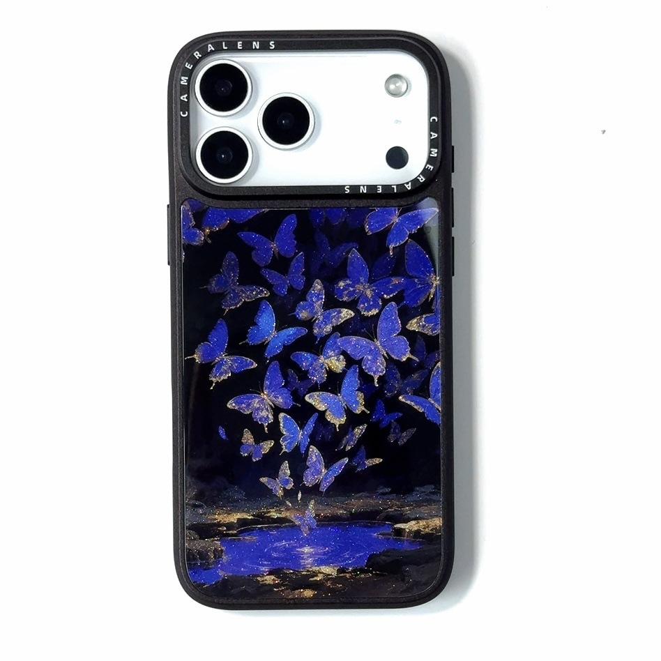 適用iPhone17系列 夢幻流光藝術玻璃手機殼-CASEZONE