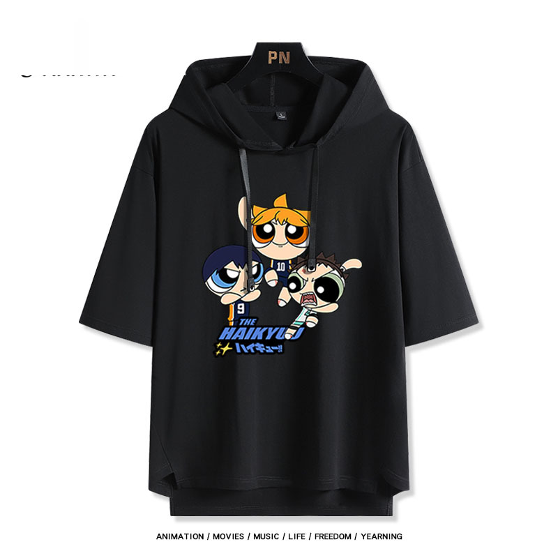 飛天小女警排球少年 連帽短袖T恤