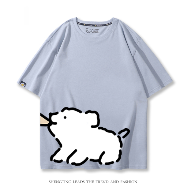 線條小狗 2024親子情侶男女同款 T恤