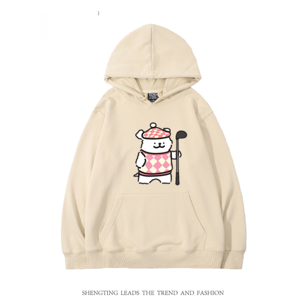 線條小狗新款 親子情侶男女款連帽衛衣-CASEZONE