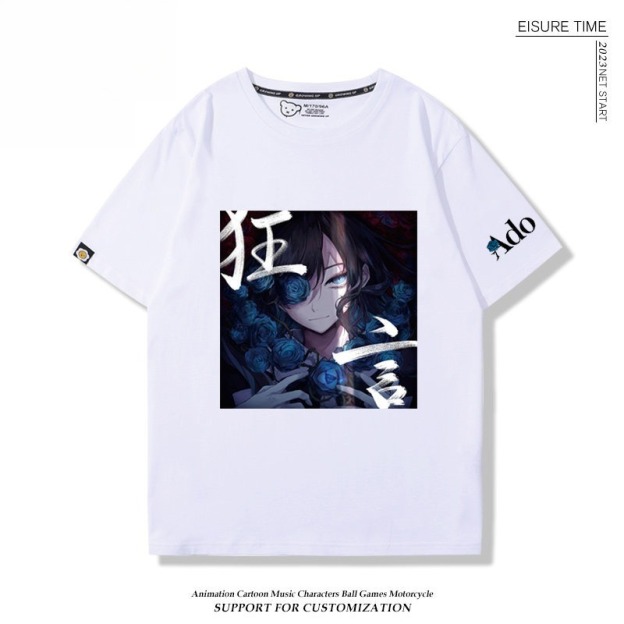 Ado歌手 2026親子情侶男女同款 印花短袖T恤