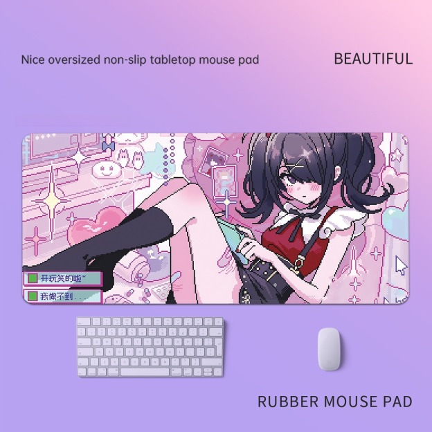 主播女孩重度依賴 主題桌墊 布質滑鼠墊