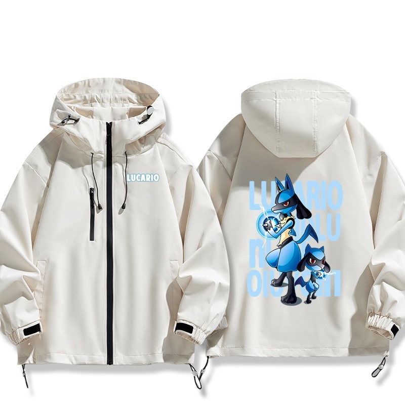 精靈寶可夢路卡利歐周邊 男女同款秋冬衝鋒衣